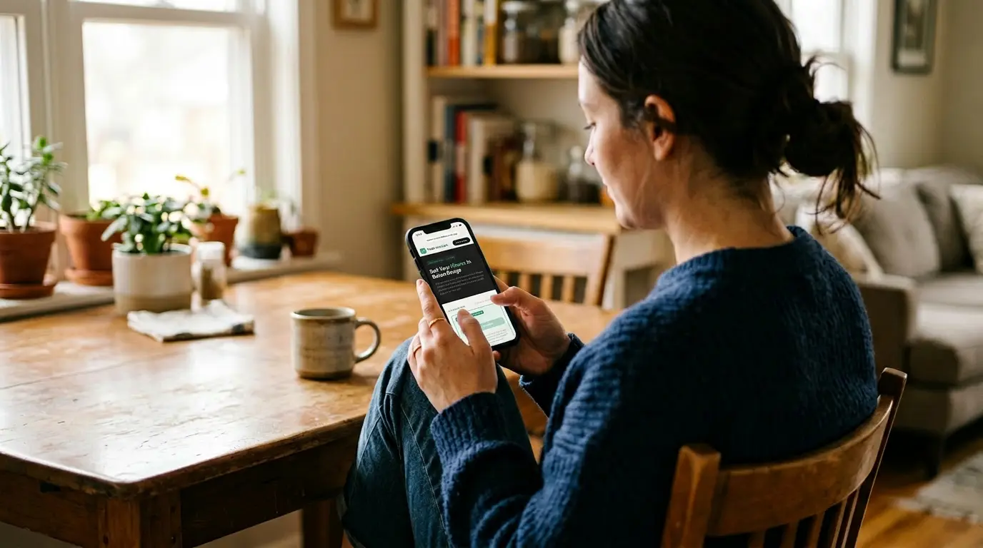 Person browsing buyers on their phone